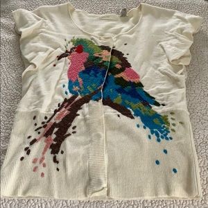 Anthropologie Cap Sleeve Sweater (Snap-Up Sweater)